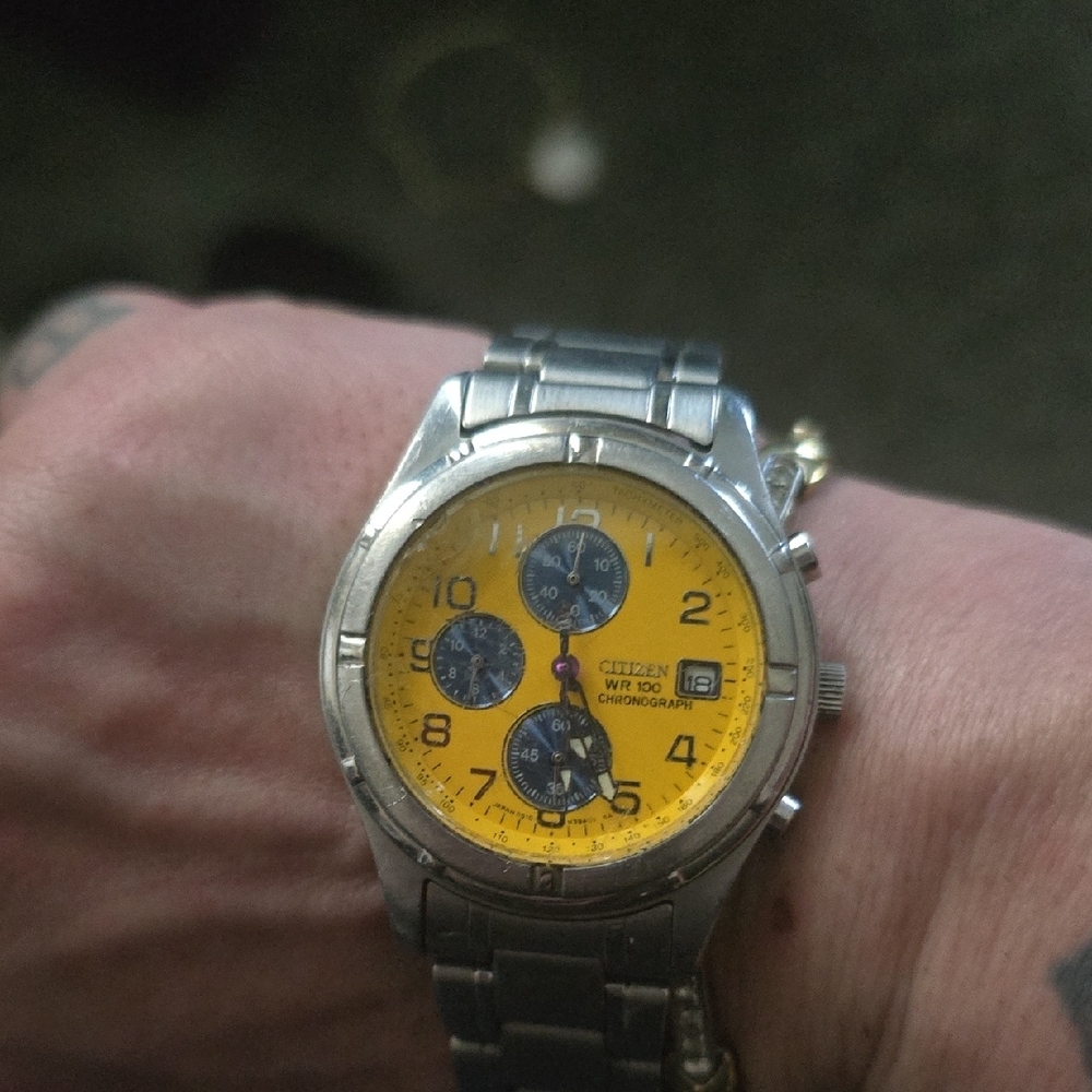 Citizen Yellow Dial Chronograph Watch